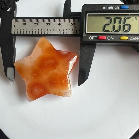 Carnelian Crystal Star Carving (3)‎ - Picture 8 of 9